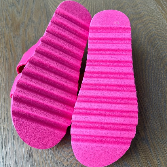 Reef Cushion Vista Hi Pink Yellow Ombre Sunset Platform Slide Sandals Size 6 - Picture 3 of 5